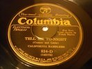 JAZZ CALIFORNIA RAMBLERS Tell Me To-Night COLUMBIA 834