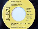 WILLIE HUTCH-WHEN A BOY FALLS IN LOVE I&II - PROMO ON RCA  70S SOUL 45-VG++