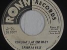 Crossover/Deep Soul 45 - Barbara West - Congratulations Baby - Ronn - mp3