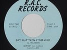 Modern Soul 45 - D. Watson - Say What's On Your Mind - R.A.C. - VG++ mp3