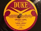 RARE TEXAS BLUES 78 Long John Hunter-Crazy Girl/She Used To Be My Woman DUKE 122