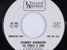 Northern Soul Popcorn 45 BARRY GORDON The World Is Mine UNITED ARTISTS HEAR