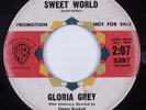 Northern Soul R&B 45 GLORIA GREY It's a Sweet World WARNER BROS HEAR