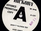 Don Gant * Don’t Ya Even Try * UK Hickory 45 Demo * Early in the Morning * EX