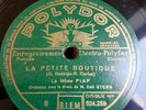 78t La MÔME PIAF 524259 CHAND D'HABITS et LA PETITE BOUTIQUE