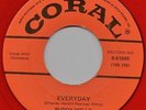 BUDDY HOLLY EVERYDAY c/w PEGGY SUE CORAL 9-61885 US RED VINYL 45 RARE COLOURED