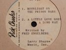 Acetate Fred Engelberg Dick Charles Moonlight On The Prison Bars 1964