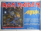 IRON MAIDEN + Anthrax No Prayer Rare Orig 1990 Official Belgian Concert POSTER