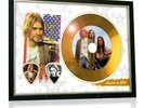 Kurt Cobain Nirvana Flag Style Signed Gold Disc Display