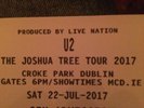 Ticket U2, Croke Park Dublin. Standing Ticket In Pitch2  Joshua Tree Tour 2017