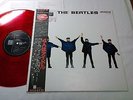 BEATLES HELP JAPAN ORIGINAL 1982  UK CUTTING LIMITED MONO RED COLOR VINYL W/OBI