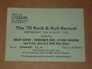 Crazy Cavan/Remember This/Flying Saucers 1975 Mecca Lyceum concert Ticket