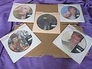 set of five david bowie picture discs vynil 1 sleeve slightly damaged
