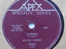 RITCHIE VALENS Donna / La bamba CANADA 1959 ROCK APEX RARE 78 Rpm
