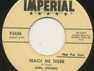APRIL STEVENS on Imperial —TEACH ME TIGER— vocal jazz 45 | WHITE LABEL PROMO