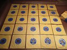SEEBURG BACKGROUND MUSIC LIBRARY 25 BLUE LABEL 45 RPM RECORDS WITH BOX