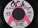 RED SAUNDERS / LINK WRAY: Hambone / Rumble Mambo 45 (dj, sticker ol) Oldies