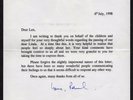 1998 PAUL McCARTNEY signed letter (TLS) about Linda's death Beatles autographed