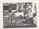 Original The Fall/Scritti Politti Prince Of Wales Conference Centre 1979 Flyer