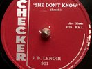 Post-War Blues 78rpm J.B. LENOIR Checker 901 JB, V+