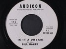 BILL BAKER & GROUP: Is It A Dream / I Wanna Know 45 (dj, faint wol)