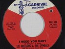 Northern Soul 45 - Lee Williams & The Cymbals - I Need You Baby - Carnival - mp3