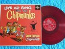 THE CHIPMUNKS  LET'S ALL SING WITH THE CHIPMUNKS  ORIGINAL RED VINYL LP