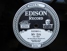 E++ Edison 52580-MY SIN / HONEY-GOLDEN GATE ORCH-ELECTRIC DIAMOND DISC-FOX TROTS