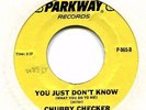 Chubby Checker  **   You Just Don ' t Know   **   PARKWAY   -   Northern Soul
