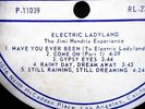 RARE 1969 ARMED FORCES RELEASE OF JIMI HENDRIX 'ELECTRIC LADYLAND' LP