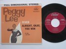 PEGGY LEE Fever Capitol SEP 1-1232 4 Song Stereo Jukebox EP Hard Sleeve 7