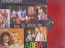 ABBA -ANIVERSARIO LOS 10 AÑOS DE ABBA- RARE EL SALVADOR RED VINIL LP 1981