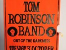 TOM ROBINSON BAND (OUT OF THE DARKNESS) RARE ORIGINAL TOUR PROMO POSTER