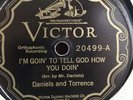 DANIELS AND TORRENCE VICTOR 20499 GOSPEL BLUES 78 RPM V++