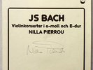 JS BACH  LP Violin Concertos *N Pierrou OPUS 3 Audiophile Signed and Rare