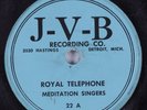 Black Gospel 78 MEDITATION SINGERS Royal Telephone J-V-B HEAR