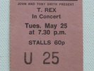 Concert Ticket - T. REX - De Montfort Hall 25th May 1971