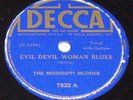 Kansas Joe McCoy covers Skip James - Evil Devil Woman Blues 78 Decca 7822