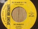 THE DRAMATICS northern soul 45 All Because Of You / Haven't Got Love   Sport