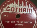 GUITAR BLUES 78rpm DAN PICKETT (slide..) How Long?... Gotham 242  E+