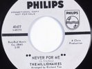 Northern Soul 45 MILLIONAIRES Never For Me PHILIPS VG++/VG+ promo HEAR