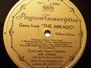 Victor Program Transcription 2-Lot (L-24005-6) Civic Light Opera Co. The Mikado