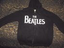 Hoodie The Beatles White Logo Black full zipper longsleeve small + Tote Bag