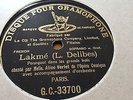 ALICE VERLET LAKME POURQUOI DANS LES GRANDS BOIS DISQUE GRAMOPHONE G.C-33700
