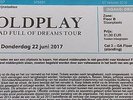 2 Concert tickets Coldplay 22 juni 2017, Boudewijnstadium, Brussel