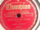 MARY JOHNSON CHAMPION 50062 BLUES 78 RPM E+ TO N- ROOSEVELT SYKES