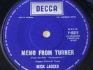 MICK JAGGER (Rolling Stones):Memo From Turner. RARE Aussie/OZ 7