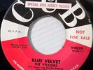 THE VELOURS doowop promo CUB 45 BLUE VELVET / TIRED OF YOUR ROCK & ROLLIN DM556