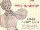 MISS PEGGY LEE--TOUGH PICTURE SLEEVE + 45 on CAPITOL--(YES INDEED)--PS--PIC--SLV