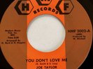 NORTHERN SOUL 45 / JOE TAYLOR & DOMINOES / YOU DON'T LOVE ME / NEVER / HMF 2002